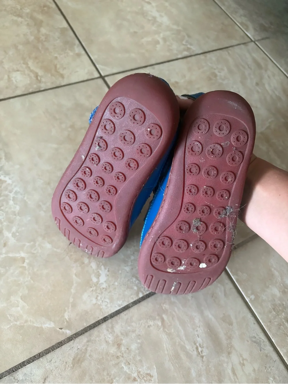 Kids Blue Leather Closed-Toe Sandals